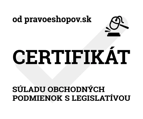 Certifikát súladu obchodných podmienok s legislatívou – pravoeshopov.sk